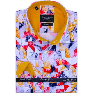 Gentile Bellini Mannen Blouse - Slim Fit - Heren Overhemden Met Kleurrijke Prints.