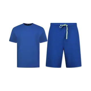 Enos Zomerset Heren - Ribbed Oversized - Two Piece Setje - Twinset - Co Ord Set - 918 - Blauw - Maat, Xxl