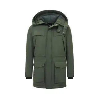 Enos Parka Heren Winterjas - Gewatteerde Jassen - Heren Jas Winter - 891 - Groene Jas
