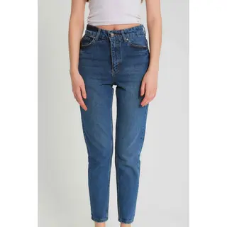 parisian Jeans Dames - Basic Dames Spijkerbroek High Waist - D83607 - Donker Blauw