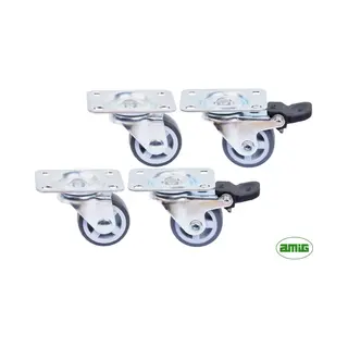 Amig Zwenkwielen 30mm - Set Van 4 Met/zonder Rem - Veelzijdige Meubelwielen - 135kg