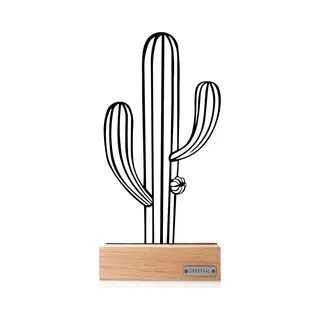 Lifestaal® - Ornament Op Voet - Decoratie Woonkamer - Decoratie - Woondecoratie - Cactus - Cactus Plant - Cactus Decoratie - 32, 5 X 15cm