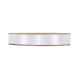 Lint - Wit - 50m X 15mm | Double Satin Classic | Dubbelzijdig Luxe Satijnen Lint | Feestlint Op Rol | Satijn Lint | Cadeaulint