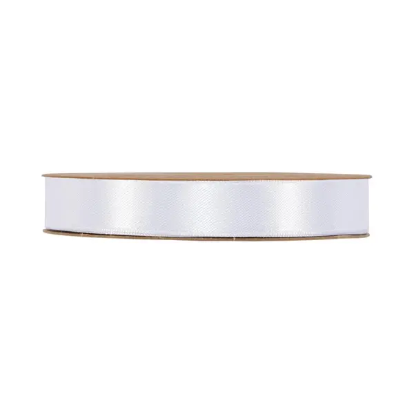 Lint - Wit - 50m X 15mm | Double Satin Classic | Dubbelzijdig Luxe Satijnen Lint | Feestlint Op Rol | Satijn Lint | Cadeaulint thumbnail