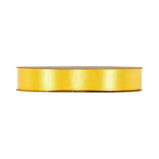 Lint - Geel - 50m X 15mm | Double Satin Classic | Dubbelzijdig Luxe Satijnen Lint | Feestlint Op Rol | Satijn Lint | Cadeaulint