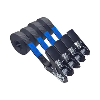 Bcf-Products Spanbanden Met Ratel - Spanbanden - 6 Meter - 4 Stuks - Zwart - Spanriemen Met Ratel