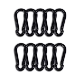 Hid Bcf-Products - Karabijnhaak - 6x60mm - 10 Stuks - Zwart - Musketonhaak - Carabiner