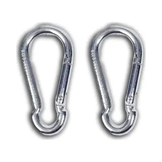 Hid Karabijnhaak 6x60mm - 2 Stuks - Verzinkt Staal - Carabiner