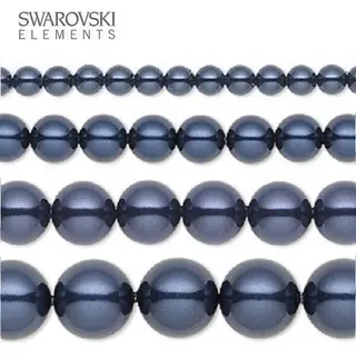 Swarovski Elements, 50 Stuks Swarovski Parels, 8mm (40cm), Night Blue, 5810