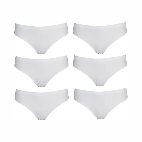 6-pack J&C Naadloze Dames String 1701 Wit -maat S thumbnail