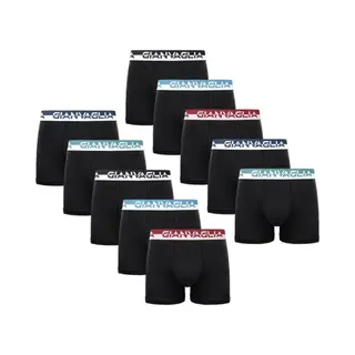 Gianvaglia 10 Pack Boxershort Heren | Katoen | Maat L | Zwart | Ondergoed Heren | Onderbroeken Heren |