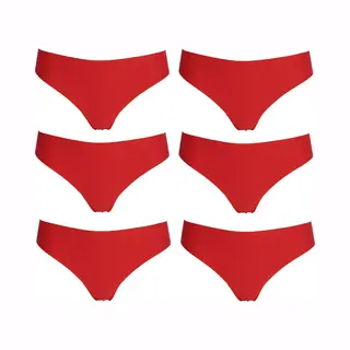 6-pack J&C Naadloze Dames String 1701 Rood - Maat S