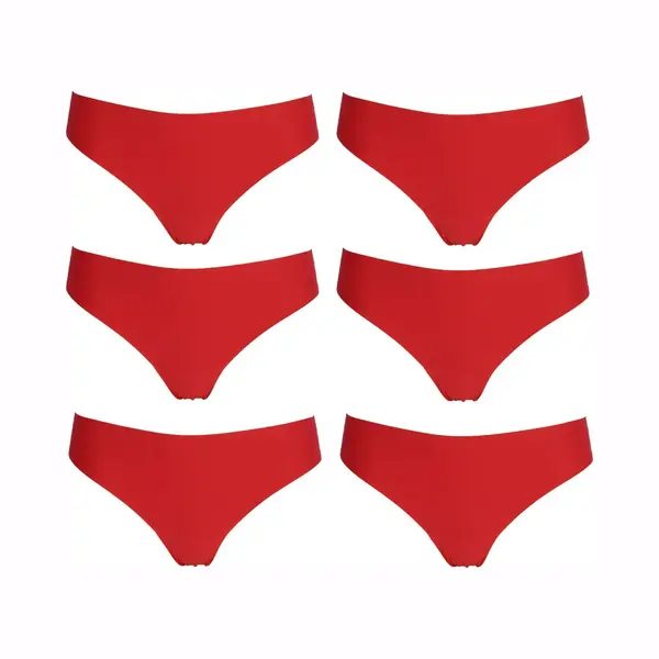 6-pack J&C Naadloze Dames String 1701 Rood - Maat S thumbnail