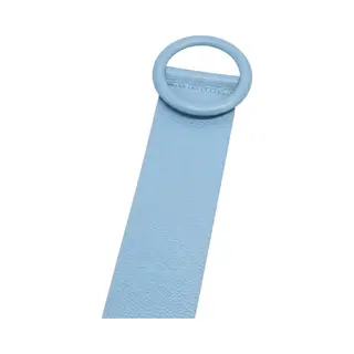 Borse in Pelle Babyblauwe Brede Leren Riem Ronde Gesp - Taille Riem - Leer Leder - Brede Dames Riemen Ceinturen - Babyblauw -Lichtblauw