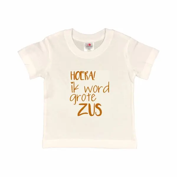 Shirt Aankondiging Zwangerschap Ik Word Grote Zus | Korte Mouw | Tan | Maat 86/92 Zwangerschap Aankondiging Bekendmaking Baby Big Sis Sister thumbnail