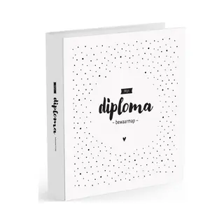 Fyllbooks - Mijn Diploma Bewaarmap - Diplomamap - Rapportmap - Basisschool - A4 Formaat - Zwart Wit