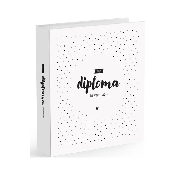 Fyllbooks - Mijn Diploma Bewaarmap - Diplomamap - Rapportmap - Basisschool - A4 Formaat - Zwart Wit thumbnail