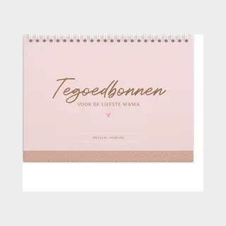 Fyllbooks - Tegoedbonnen Boekje Voor De Liefste Mama - 10 Tegoedbonnen - 3 Zelf Invullen - Invulboekje - Tegoedbon Cadeau Mama - Moederdag - Roze