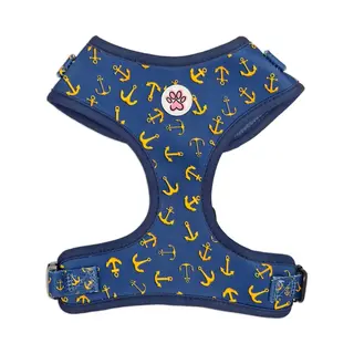 Hondentuigje - Zacht Tuigje / Honden Harnas - Blauw - Ankers - All Paws On Deck - Paw My God! - Maat S
