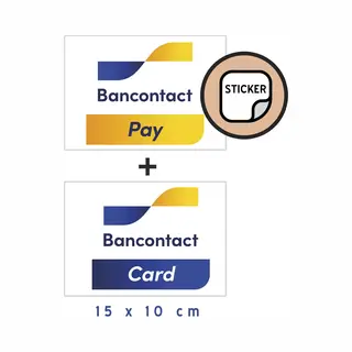 Piqto Pictogram/ Stickers () | Bancontact Pay/ Bancontact Card | 15 X 10 Cm | Betaalmiddel 2026 | Voor België | Qr Code | Payconiq | Betalen | Betaalkaart