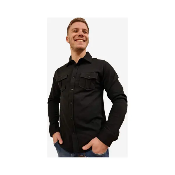 Indigo Denim - Heren Overhemd - Zwart - Regular Fit - Italianstyle thumbnail