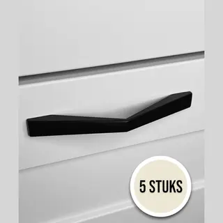Handgreepdeal.nl Handgreep Zwart Rvs – 128mm – ''Vancouver'' – 5 Stuks – Hoge Kwaliteit – Meubelgreep | Keukengreep – Kastgreep – Ladegreep – Incl.