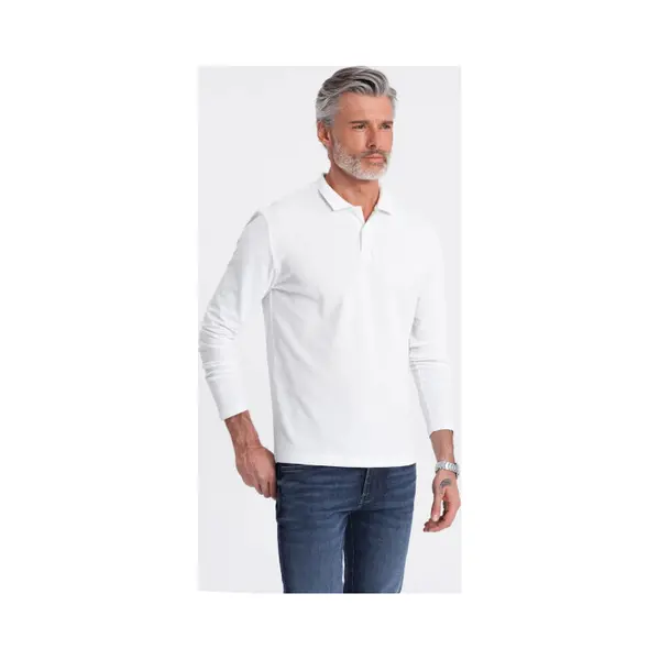 Ombre - Jotz - Poloshirt Heren - Longsleeve - Wit thumbnail