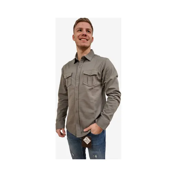 Indigo Denim - Heren Overhemd - Grijs - Regular Fit - Italianstyle thumbnail