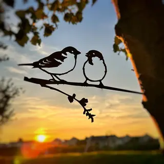 Metalbird Metalen Ringmussen Tuindecoratie – Cortenstaal | Roest Patina | Duurzaam | Weterings Store