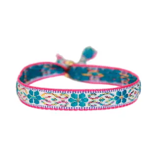 Love Ibiza Geweven Armband Flower White Blue