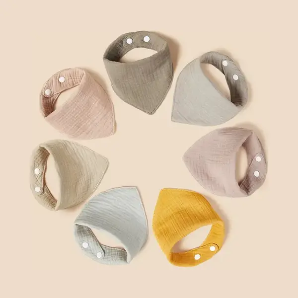 Kwijl Slabbetjes Baby Set Van 7 - Verschillende Kleuren Slabber - Bandana Slab - Kwijl Slabbetjes - Spuug Slab - 100% Katoenen Slabbetjes - Bandana thumbnail