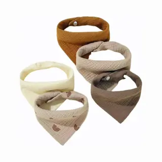 Kwijl Slabbetjes Set Van 5 - Hydrofiel Baby Slabbetjes Met Drukknoop - Rainbow - Baby Slabbers - Kwijl Slabbetjes - Spuug Slab - 100% Katoenen