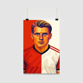 25 Artstreet Sem Steijn Poster - Voetbal Posters - Sport - Pop Art - Atleet - Wanddecoratie Woonkamer - 180 Gram Papier - 6882WV - Formaat 60 X 90cm