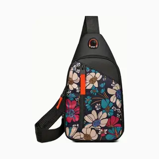 Crossbag Dames Met Bloem Opdruk - Klein Formaat 30 X 17cm - Crossbodytas - Waterafstotend - Reistas - Citytrip