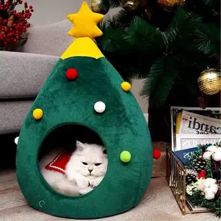 Gy E-commerce Gezellige Kerst Mand - Warm En Knus Kersthuisje - Dierenmand Voor Katten En Kleine Honden
