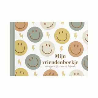 Vriendenboekje Smiley - Vriendenboek Jongens - Vriendenboekje Kleuters - Vriendenboek 4 T/m 10 Jaar - Kleuren En Tekenen - Writemoments