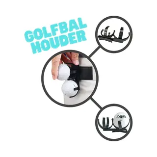 Golfbal Houder - Zwart - Clip Voor Broek - Golfbal Clip Voor Twee Ballen - Golfbalhouder - Handige Golfballenhouder - Golfballen - Golfaccesoires -