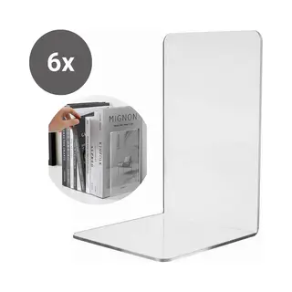 Qaan Living - Doorzichtig Boekensteun Plexiglas - Xl - Set Van 6 - Boekenstandaard - Boekenhouder - Boeksteun - Book Holder