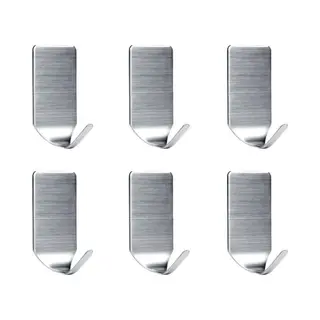 LifeGoods Rvs Wandhaak (6-stuks) – Zelfklevende Handdoek Haakjes - Multi Wandhaakje - Muur Haak – Deurhaak