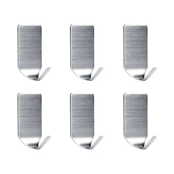 LifeGoods Rvs Wandhaak (6-stuks) – Zelfklevende Handdoek Haakjes - Multi Wandhaakje - Muur Haak – Deurhaak thumbnail