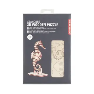 Kikkerland 3D Puzzel Van Hout - In De Vorm Van Een Zeepaardje - Vrijetijdsbesteding - Decoratief