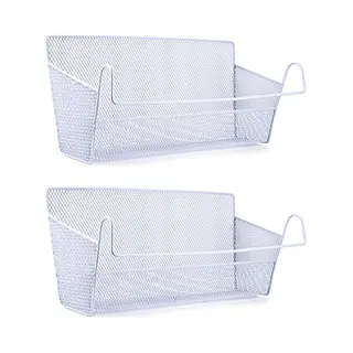 Sumnacon Bedside Hanging Storage Baskets Dormitory Bed Organiser Caddy Desktop Storage Rack For Home Office School Dorm Room Bunk Bed (White)
