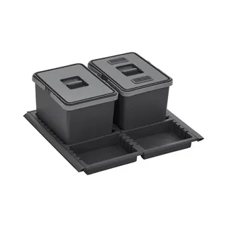 Sotech Metropolis Afvalbak 12L Met Deksel; In Kunststof Bak; Voor Uittrekbare Kastbreedte 60 Cm