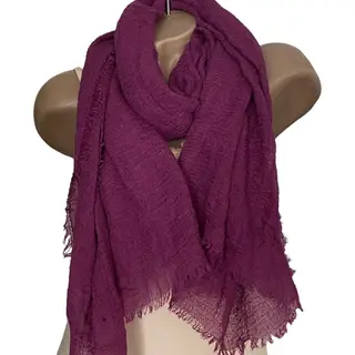 Dames Effen Kleur Sjaal Aubergine Paars