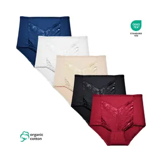 GaubertÂ® 5-Pack Organisch Katoenen Hoge Taille Slip 9084 M