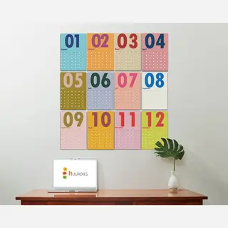 Huurdies Grote Maandelijks Muurplanner A3 - Wandkalender - Planner - Eeuwigdurend Ongedateerde Muurplanner - Maandagstart