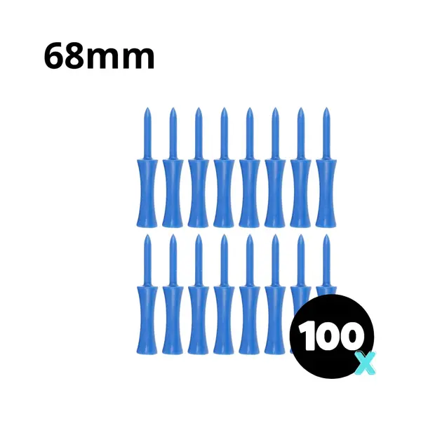 Golf Tees - 100 Stuks - 68mm - Duurzaam Kunststof - Blue - Golf Accesoires - Golfset - Golftee thumbnail