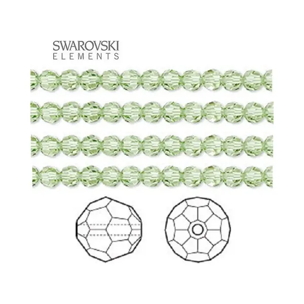 Swarovski Elements, 36 Stuks Swarovski Ronde Kralen, 4mm, Peridot, 5000 thumbnail