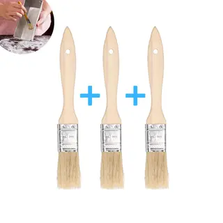 Houten Invetkwast Set - 3 Stuks - Bakkwast Hout - Barbecue Kwast - Oliekwast - Insmeren - Keukenaccesoires - Keukenkwastje - Marinade Bbq -
