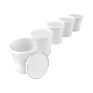 Hl Agenturen Hl Emmer Met Deksel 5.5 Liter - Set Van 10 - Kunststof - Verpakkingsemmers